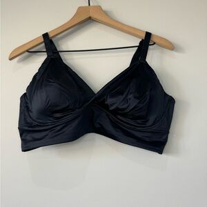 Adore Me NWOT Satin no Wire Elegant Black Women's Pull On Bra size XL